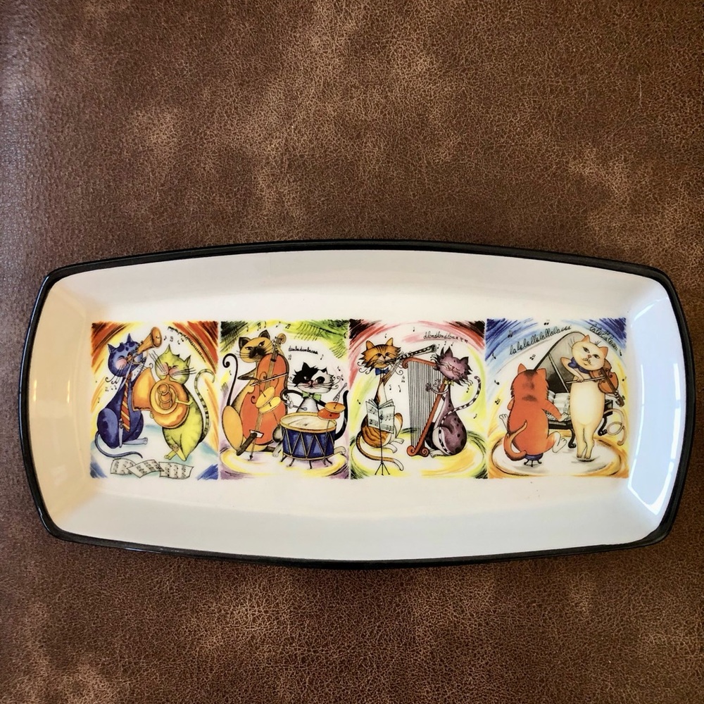 Brunelli Musical Cats Dish Platter Made in Italy